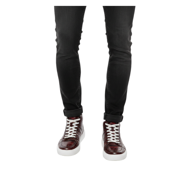 Crimson Python Luxe High Top Sneakers