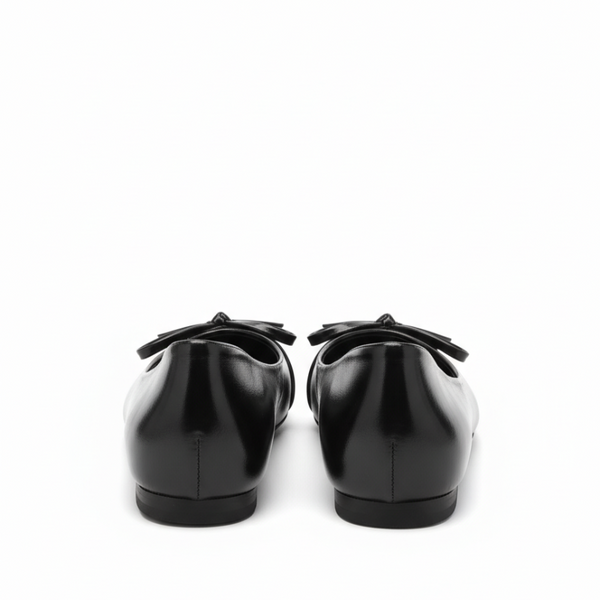 Italian Noir Bow Point Flats Ballerinas