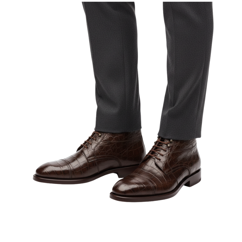 Imperial Mahogany Croc Dress Shoes