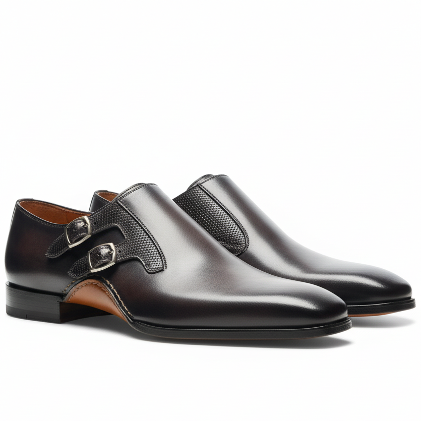 Javier Double Buckle Monkstrap Shoes
