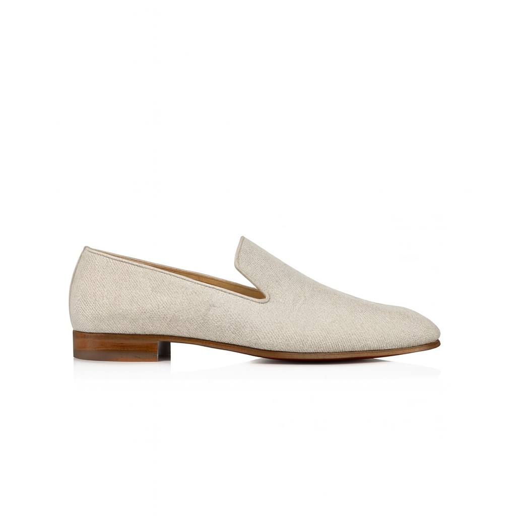 Elegant Beige Textured Seude Leather Loafer