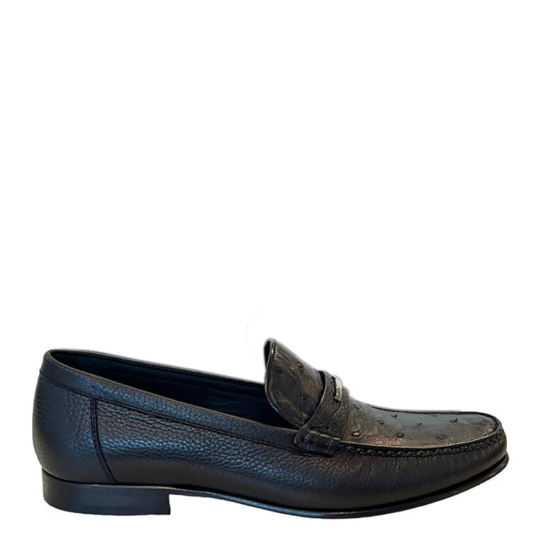 Exotic Ostrich Deer Skin Moccasins Loafers