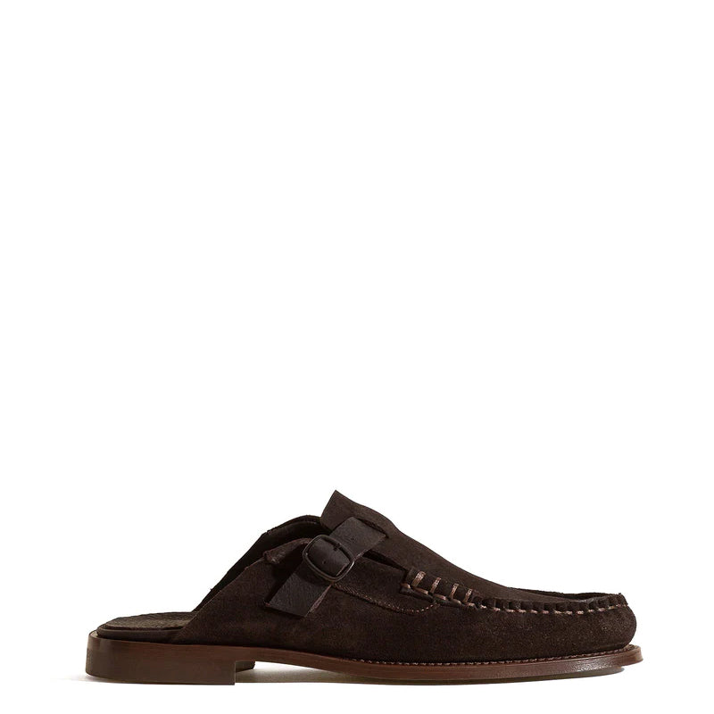 Men's Dark Buckle-strap Mule