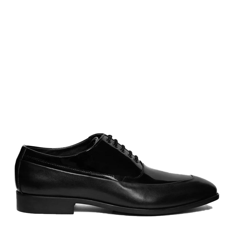 Men Solid Leather Lace-Up Oxford Shoes