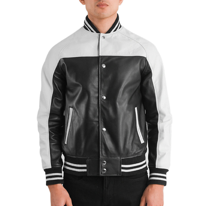 Terrance Leather Bomber Jacket For Men