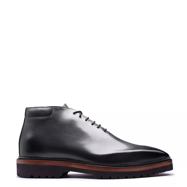 Patina Burgundy Wholecut Shiny Leather Derby Ankle Boots