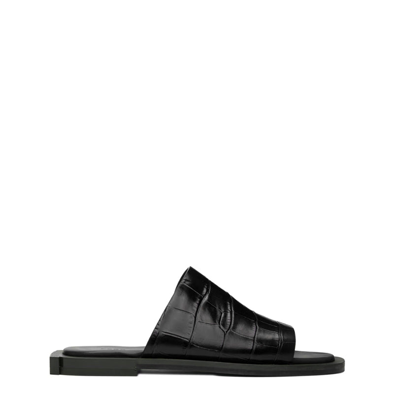 Reptilian Textured Slip On Sandal