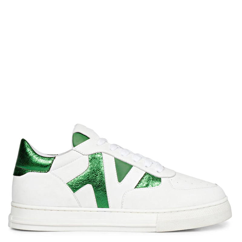 Leather Handcrafted White and Orange Sneaker For Men