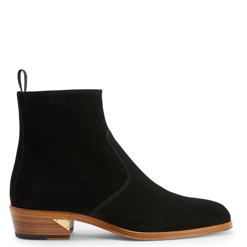 Handmade Suede Leather Side Zipper Ankle Boot