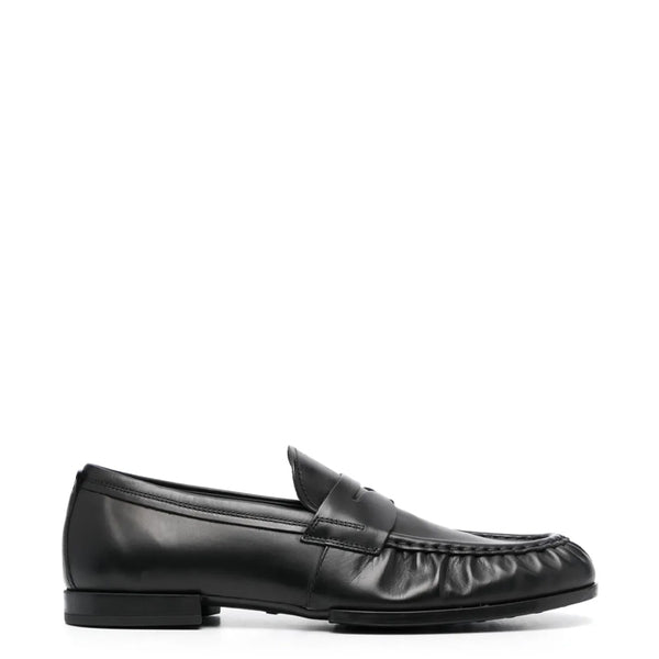 Penny Smooth Leather Loafer - Black