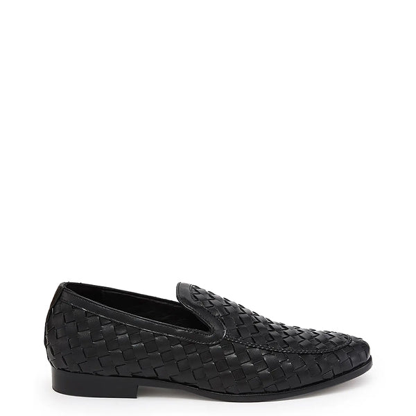 Men Woven Textured Handmade Pure Leather Loafer