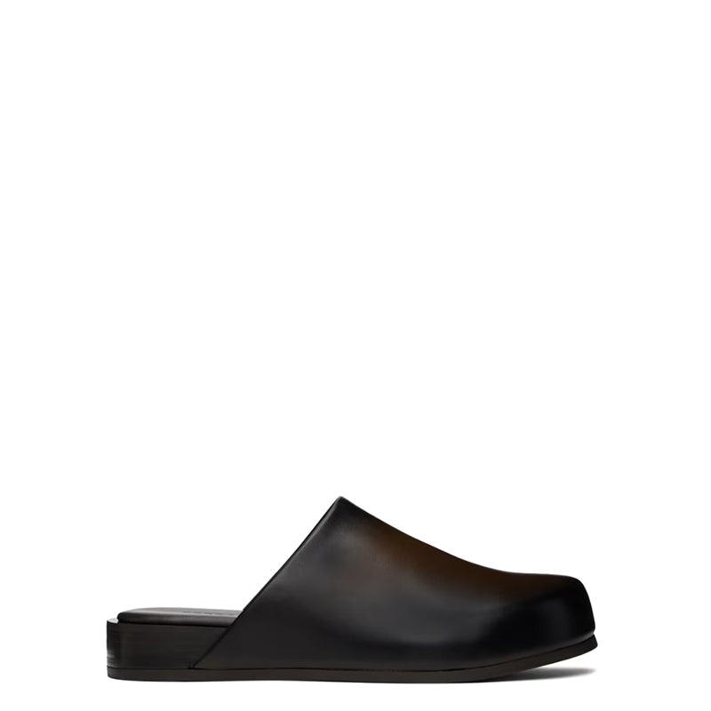 Black Leather Man Mule