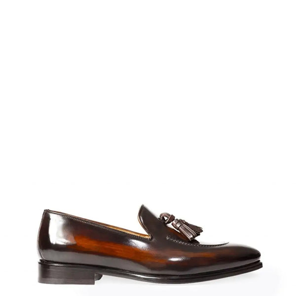 Pure Shiny Leather Tassel Burgundy Loafer
