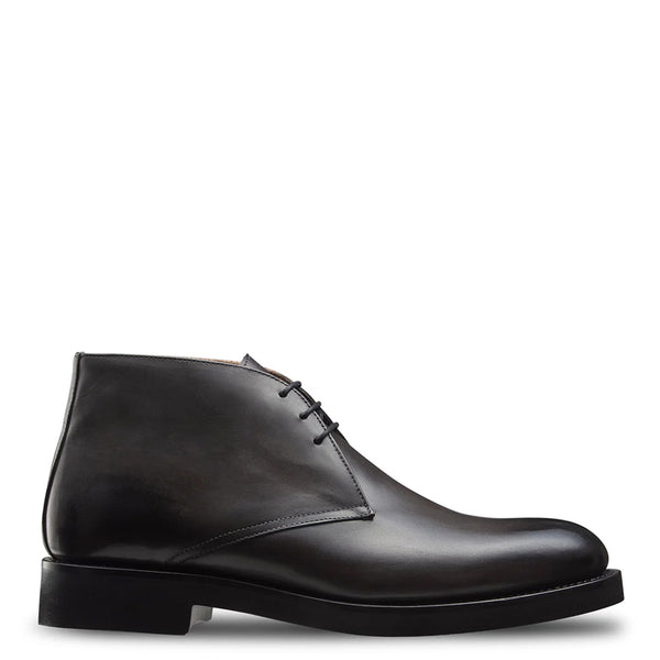 Men Classic Plain Italian Leather Chukkas Boot