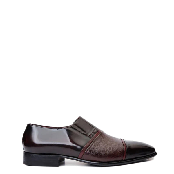 Leather Cap Toe Loafer Men Shoe