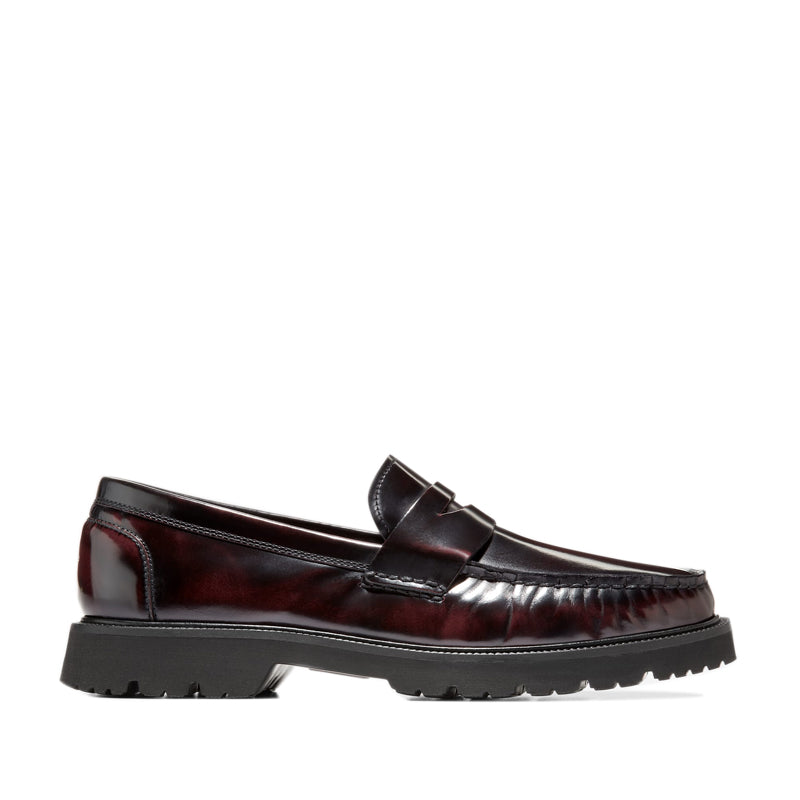 Platform Leather Penny Loafer Burgundy