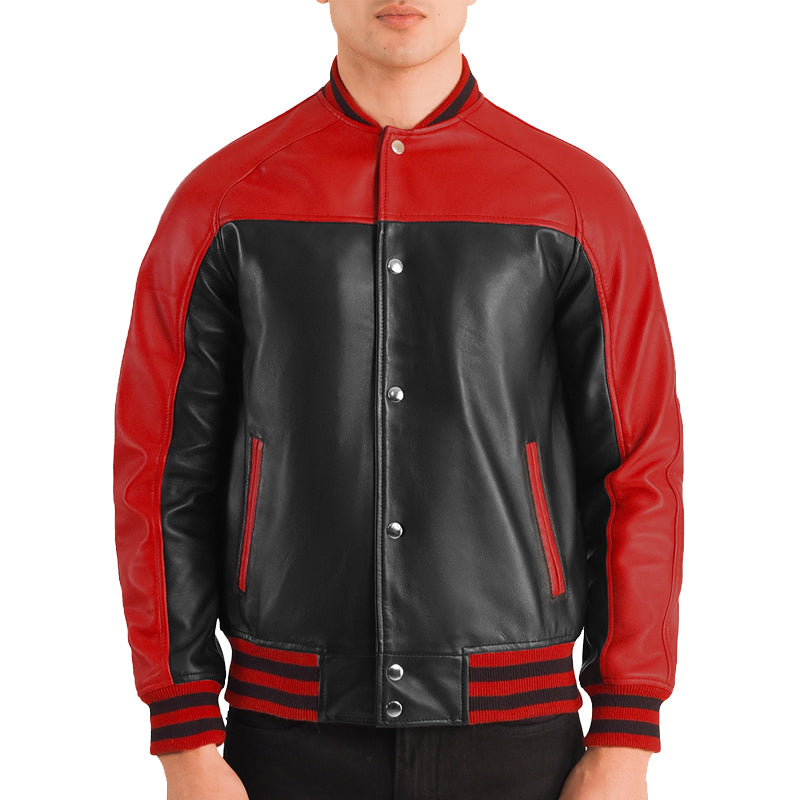 Terrance Leather Bomber Jacket For Men