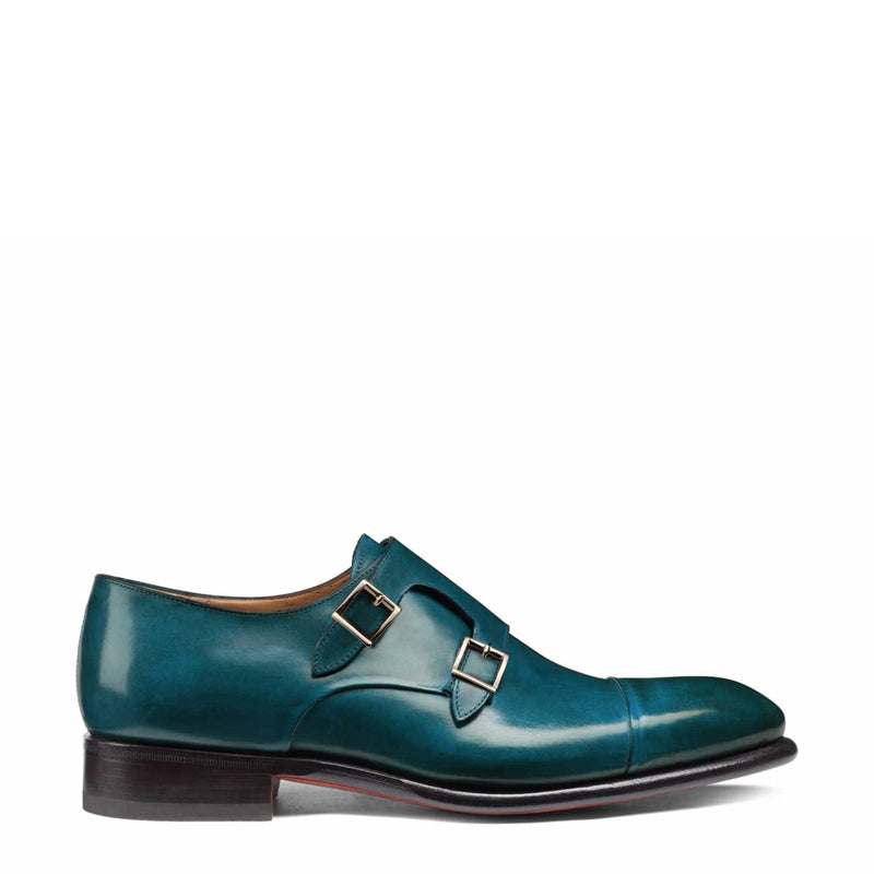 Leather Double Monk Strap Men Shoes