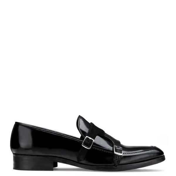 Patent Shiny Leather Double Monk Strap Shoe