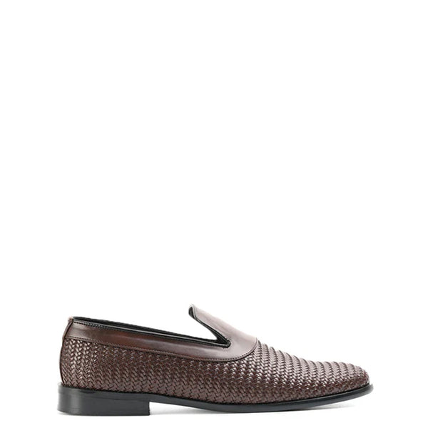 Woven Slip On Leather Loafer For Men