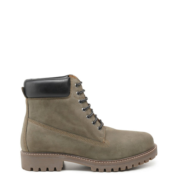 Urban Leather Lace Up High Ankle Boot - Green