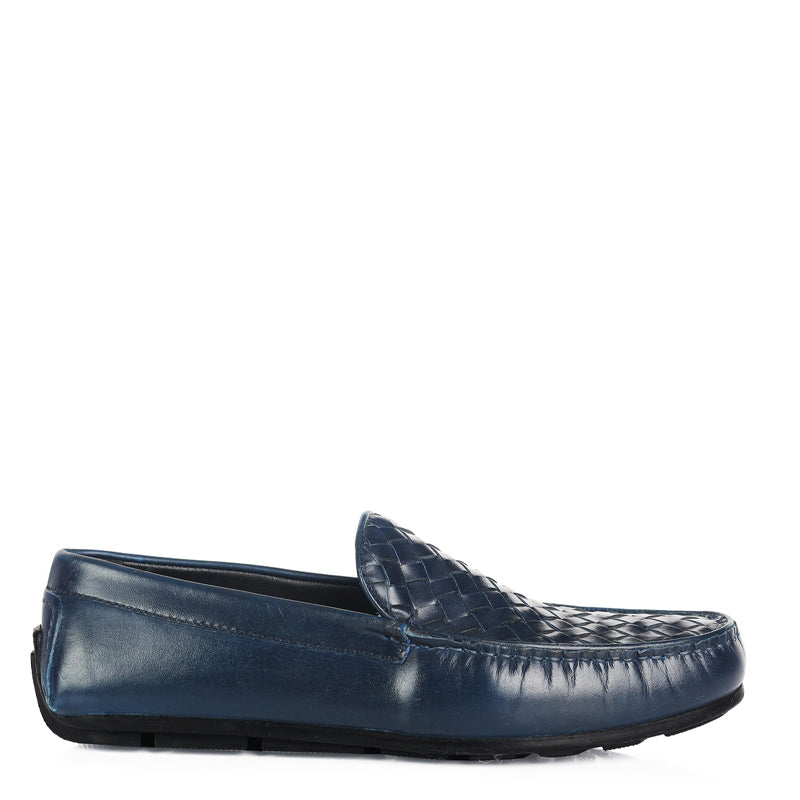 Premium Leather Weaved Textured Driving Loafer