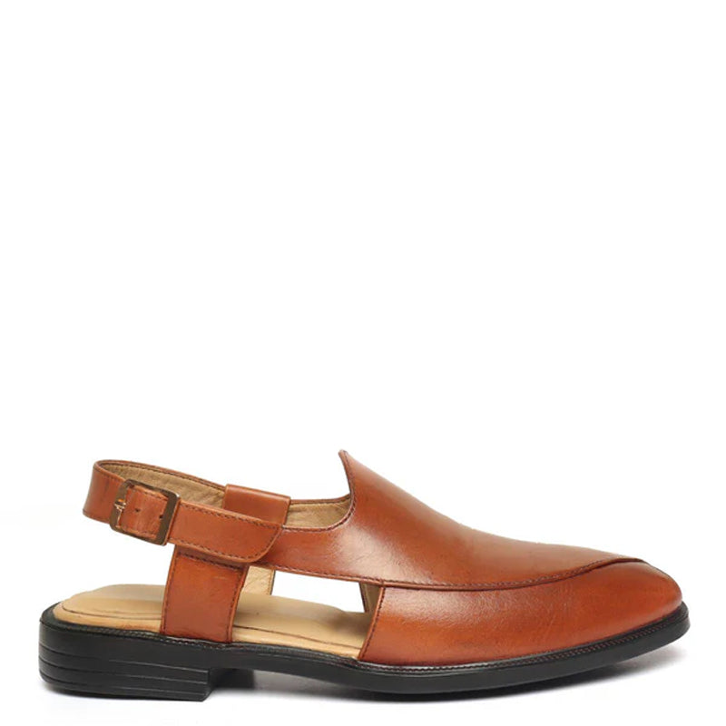 Cross Design Leather Comfort Peshawari Sandals