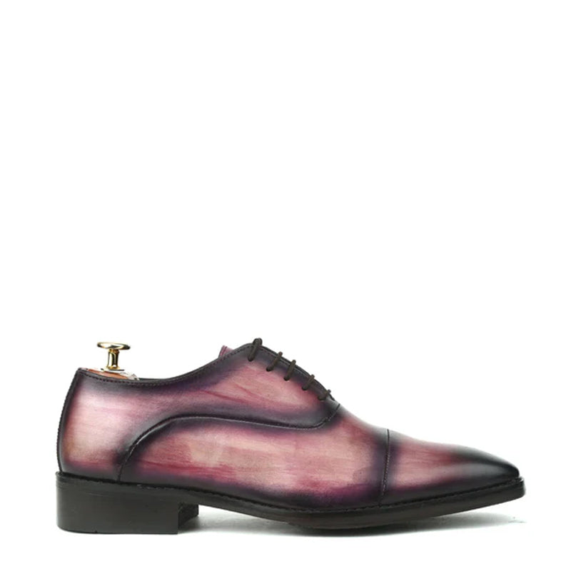 Men Cap Toe Leather Oxford Shoes