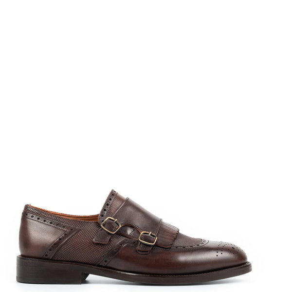 Premium Italian Leather Stylish Double Monk Shoe Tan