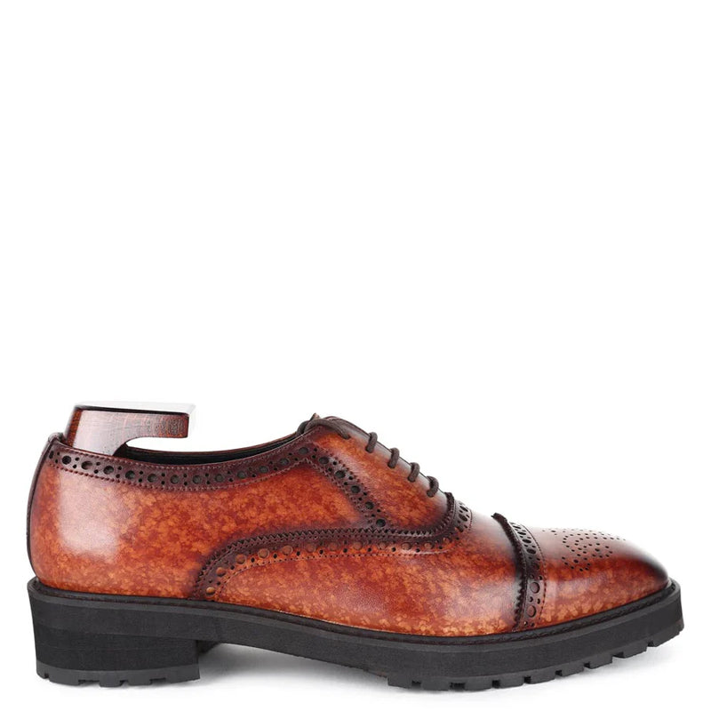 Patina Captoe Leather Formal Oxford Shoes