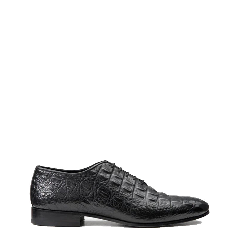 Black Textured Leather Oxford Men Shoe