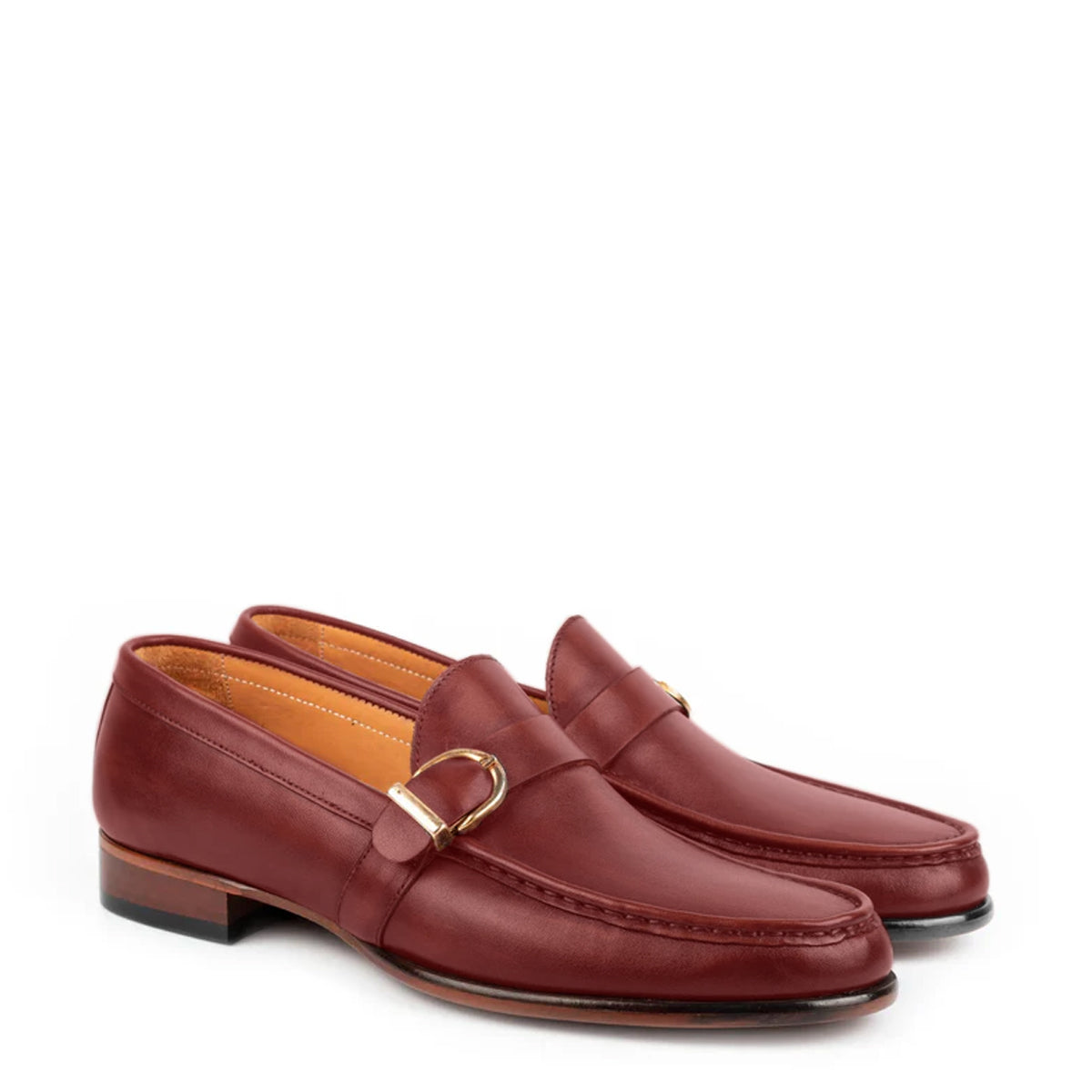 Enzo Copper Single Monk Strap Shoes