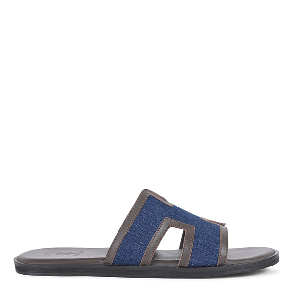 Luxury H Style Leather Sky Slipper For Men