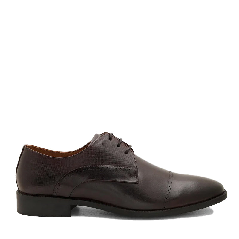 Men Solid Leather Derby Shoes