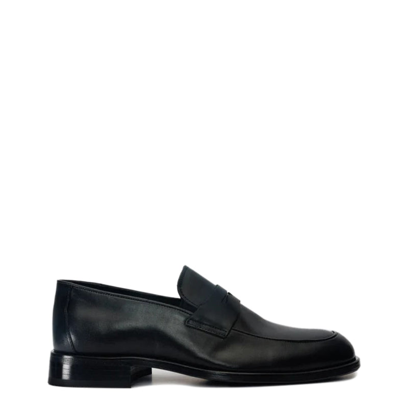 Black Leather Shoe Penny Loafer