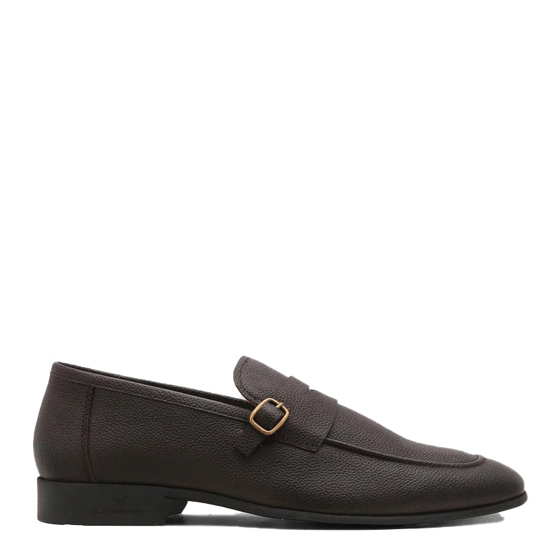 Men Leather Textured Slip On Loafers