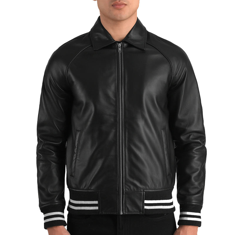 Men Solid Slim Fit Bomber Jacket