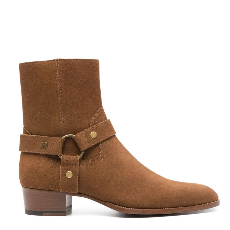 Harness Concealed Zip Suede Boots