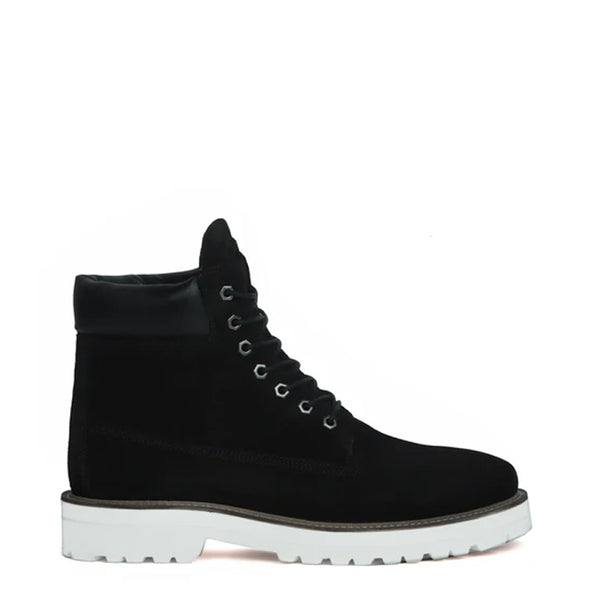 Suede Leather Lace Up Biker Beige Boot