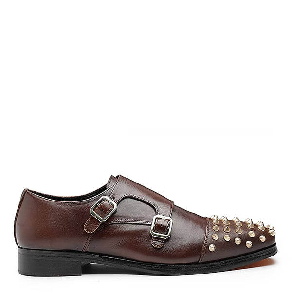 Men Solid Leather Double Monkstrap Shoe