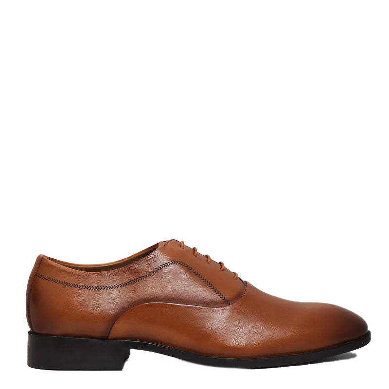 Men Solid Leather Lace-UP OxFord Shoes