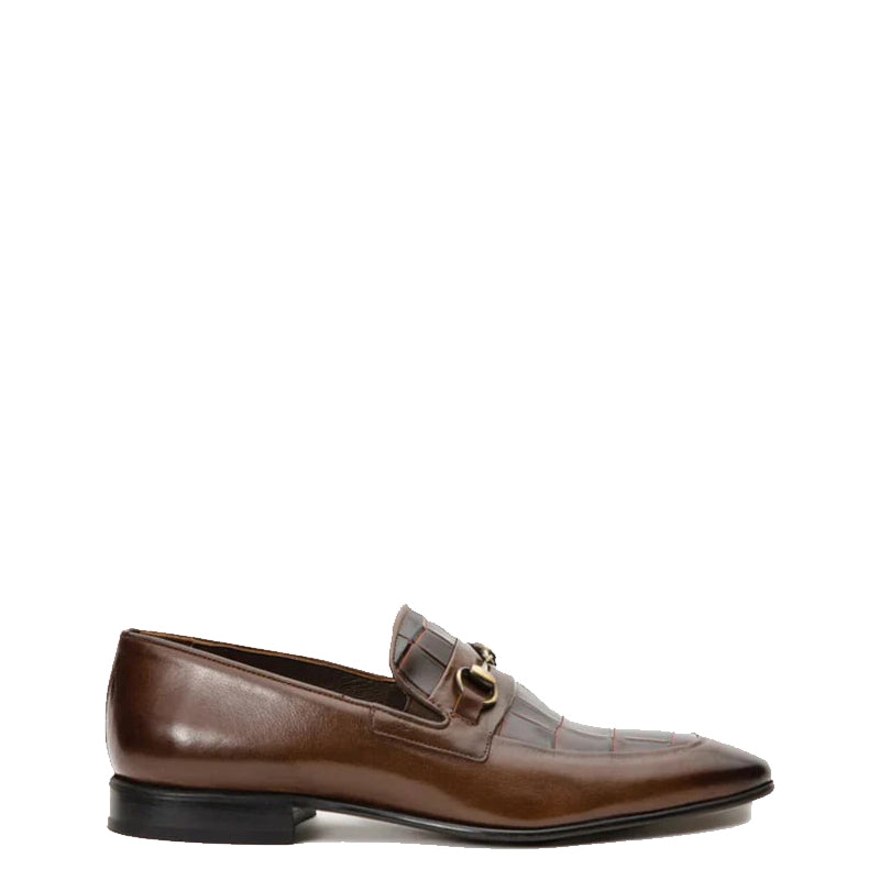 Brown Men's Leather Slip On Shoe