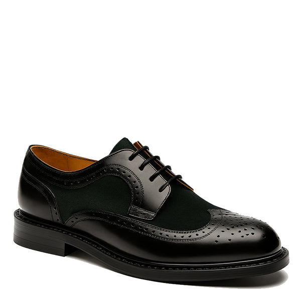 Duo Textured Wingtip Lace up Dress Shoe