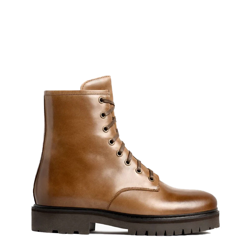 Men High-Top Leather Combat Boots