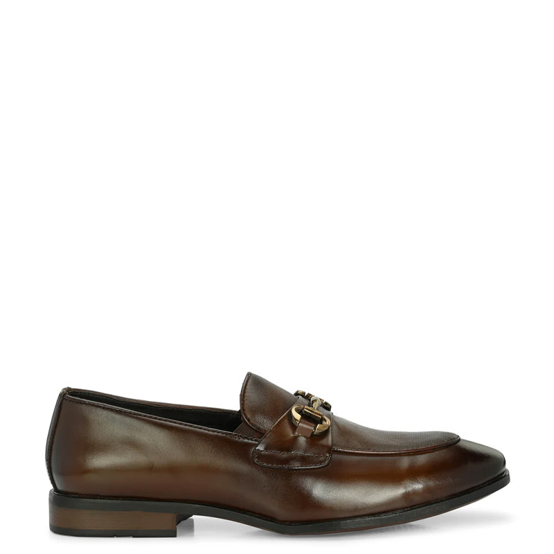 Premium Solid Leather Buckled Loafers