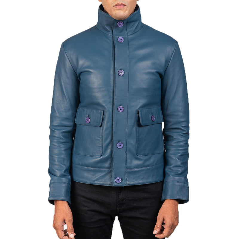 Columbus Leather Bomber Jacket For Men