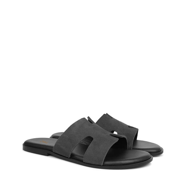 Suede H Style Slip On - Grey