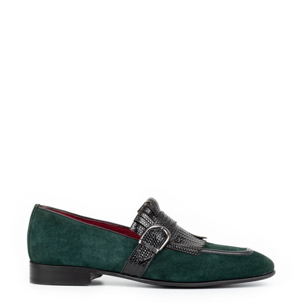 Suede Handmade Leather Single Monk Straps Shoe