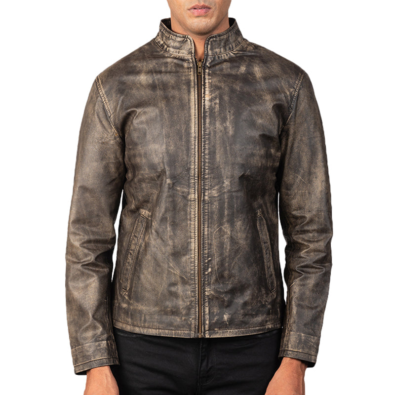 Alex Leather Biker Jacket For Men