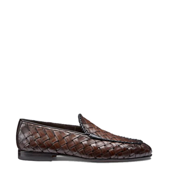 Dark Brown Weaved Leather Loafer